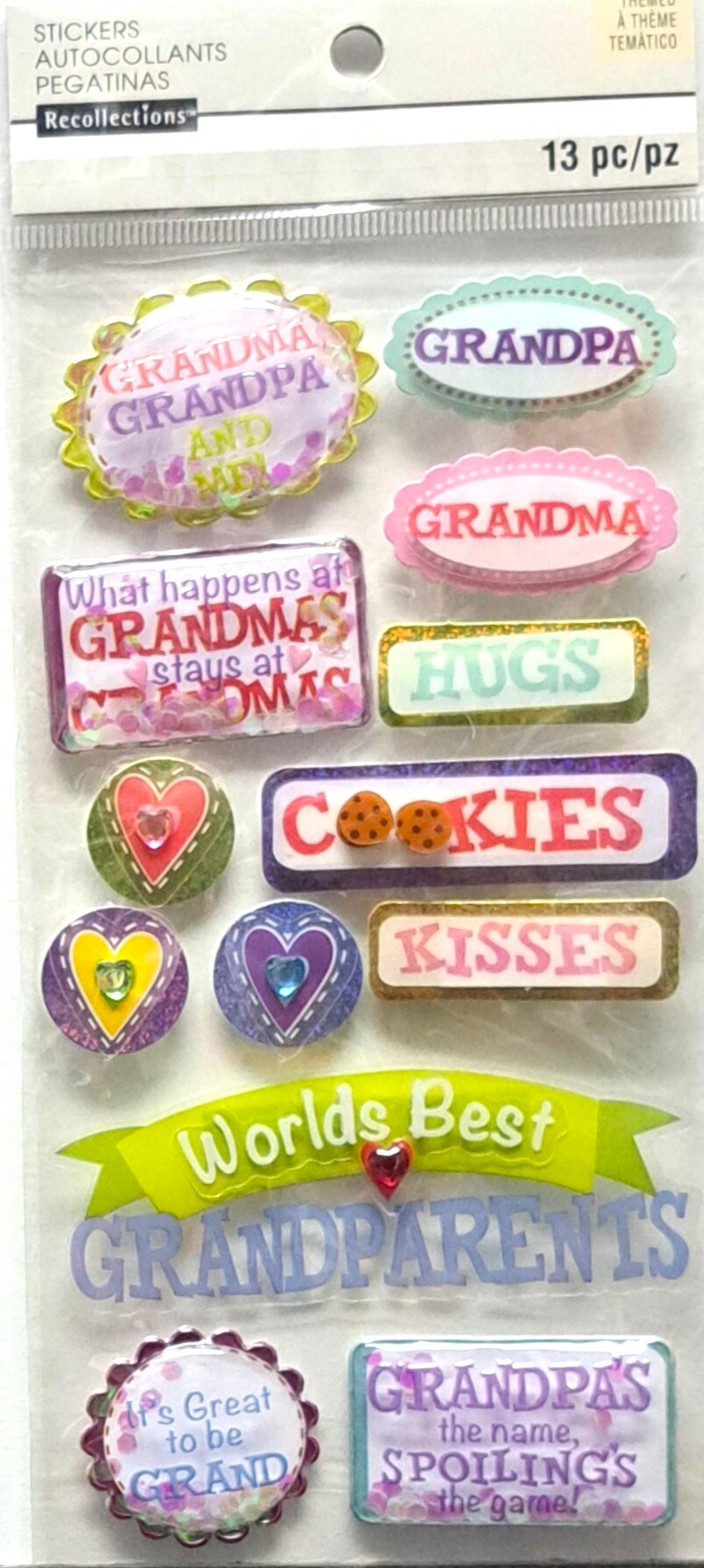 Recollections Grandma And Grandpa Dimensional Stickers - SCRAPBOOKFARE