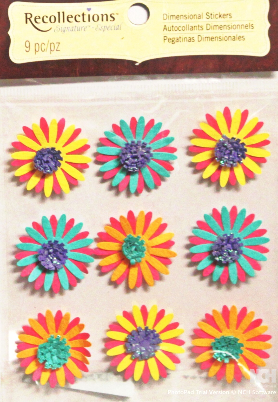 Recollections Colorful Flowers Dimensional Stickers - SCRAPBOOKFARE