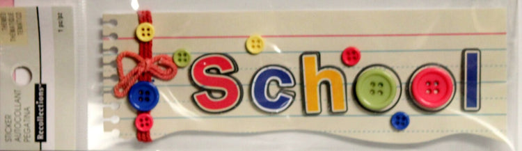 Recollections School Dimensional Title Sticker - SCRAPBOOKFARE