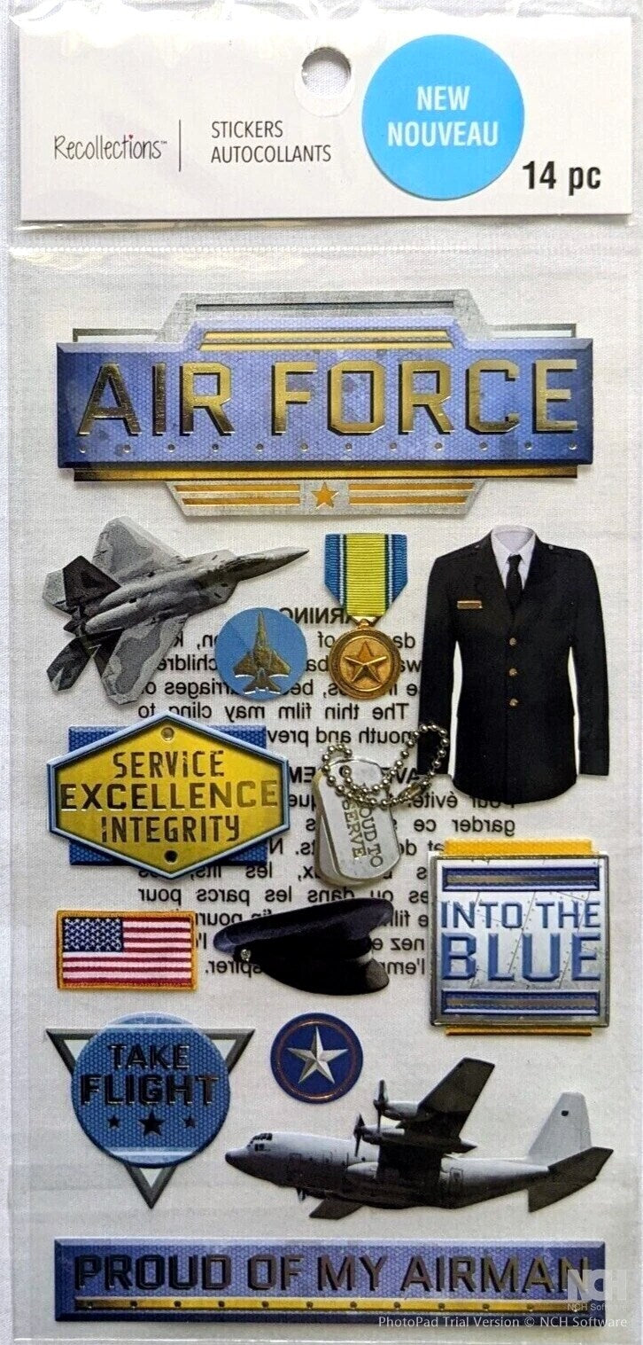 Recollections Air Force Dimensional Stickers - SCRAPBOOKFARE