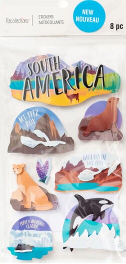 Recollections South America Dimensional Stickers
