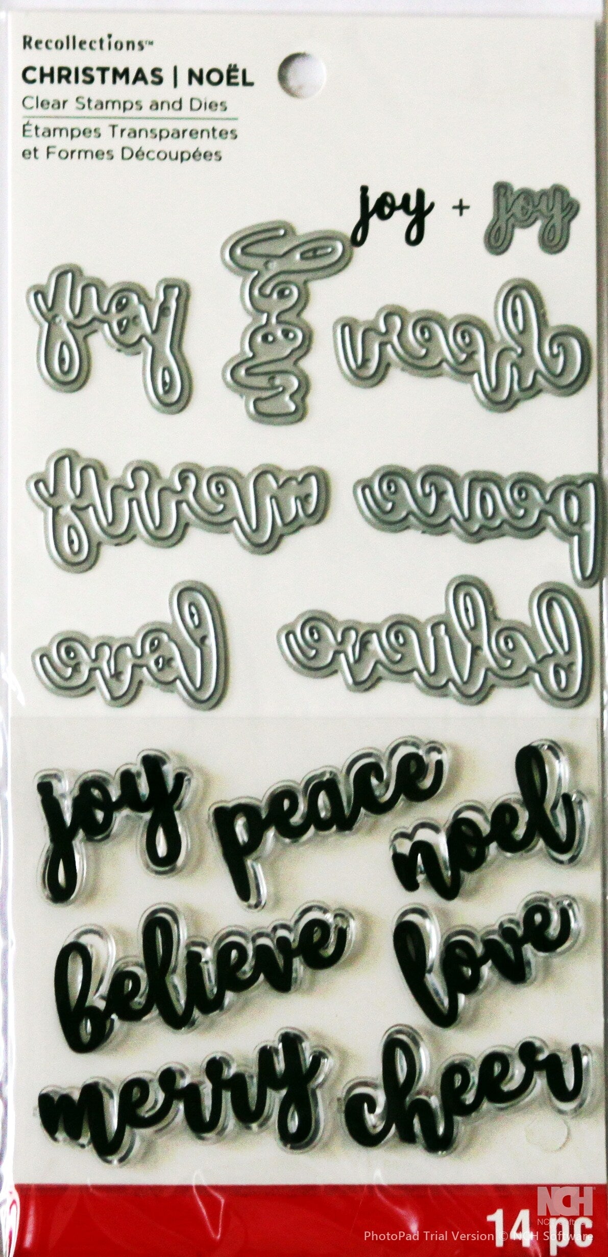 Recollections Christmas Words Clear Stamps And Dies Set - SCRAPBOOKFARE