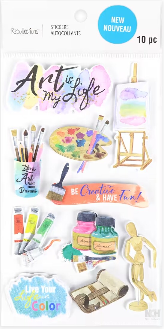 Recollections Art Is My Life Dimensional Stickers