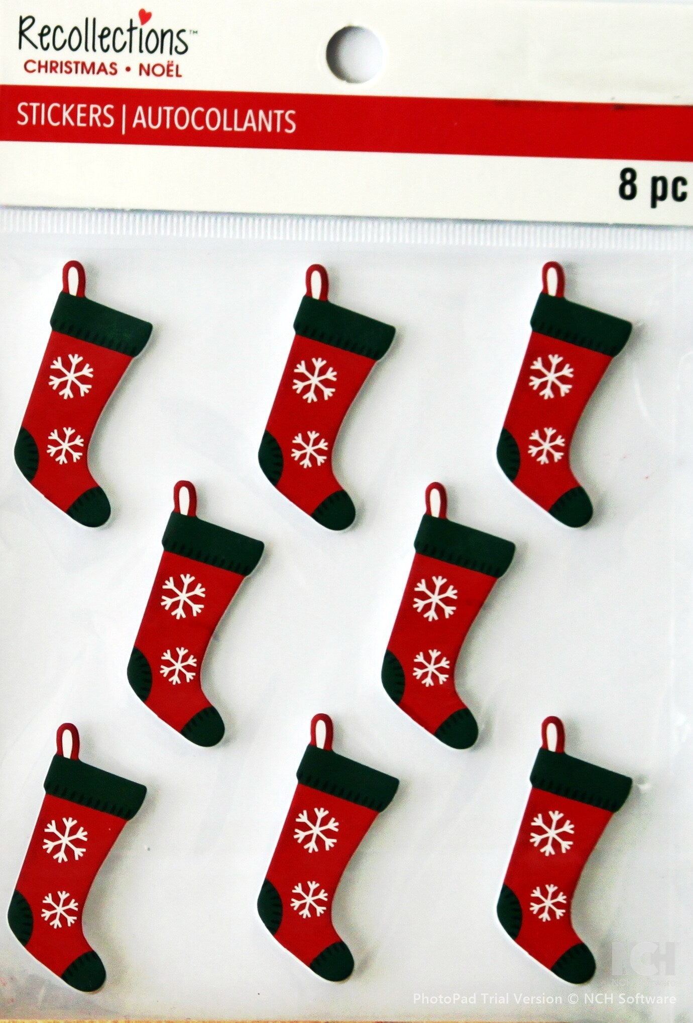Recollections Christmas Stockings Dimensional Foam Stickers - SCRAPBOOKFARE