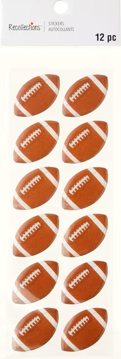 Recollections Football Epoxy Stickers - SCRAPBOOKFARE