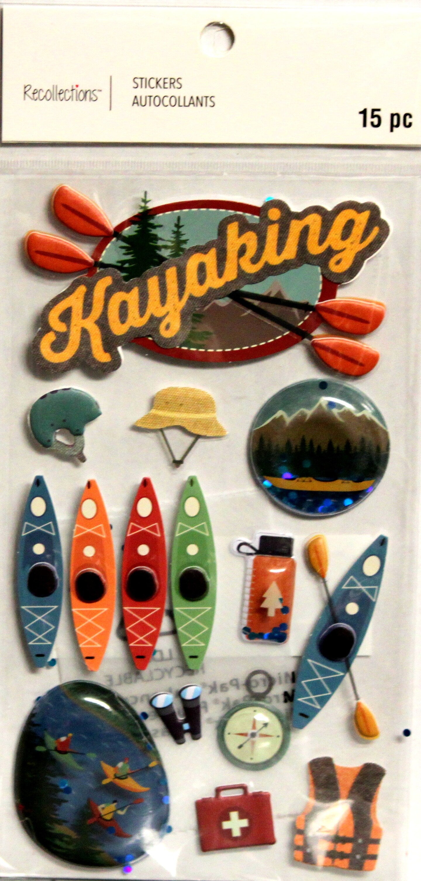 Recollections Kayaking Dimensional Stickers - SCRAPBOOKFARE