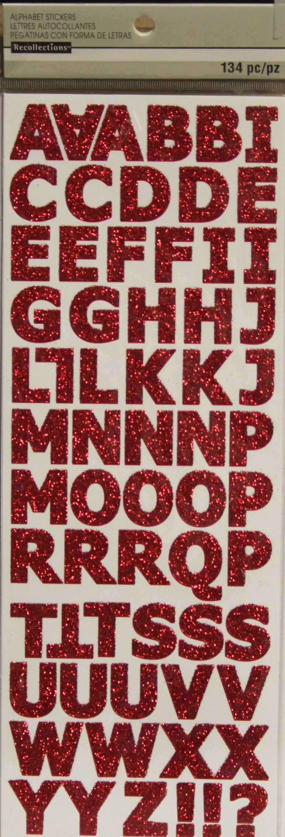 Recollections Red Glitter Alphabet Stickers - Double-Pack - SCRAPBOOKFARE