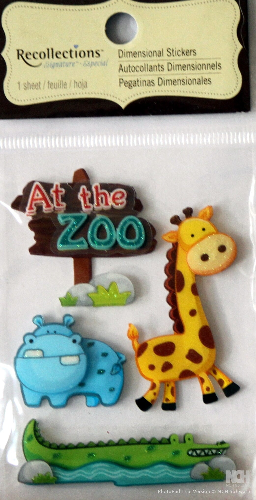 Recollections Vintage At the Zoo Dimensional Stickers - SCRAPBOOKFARE