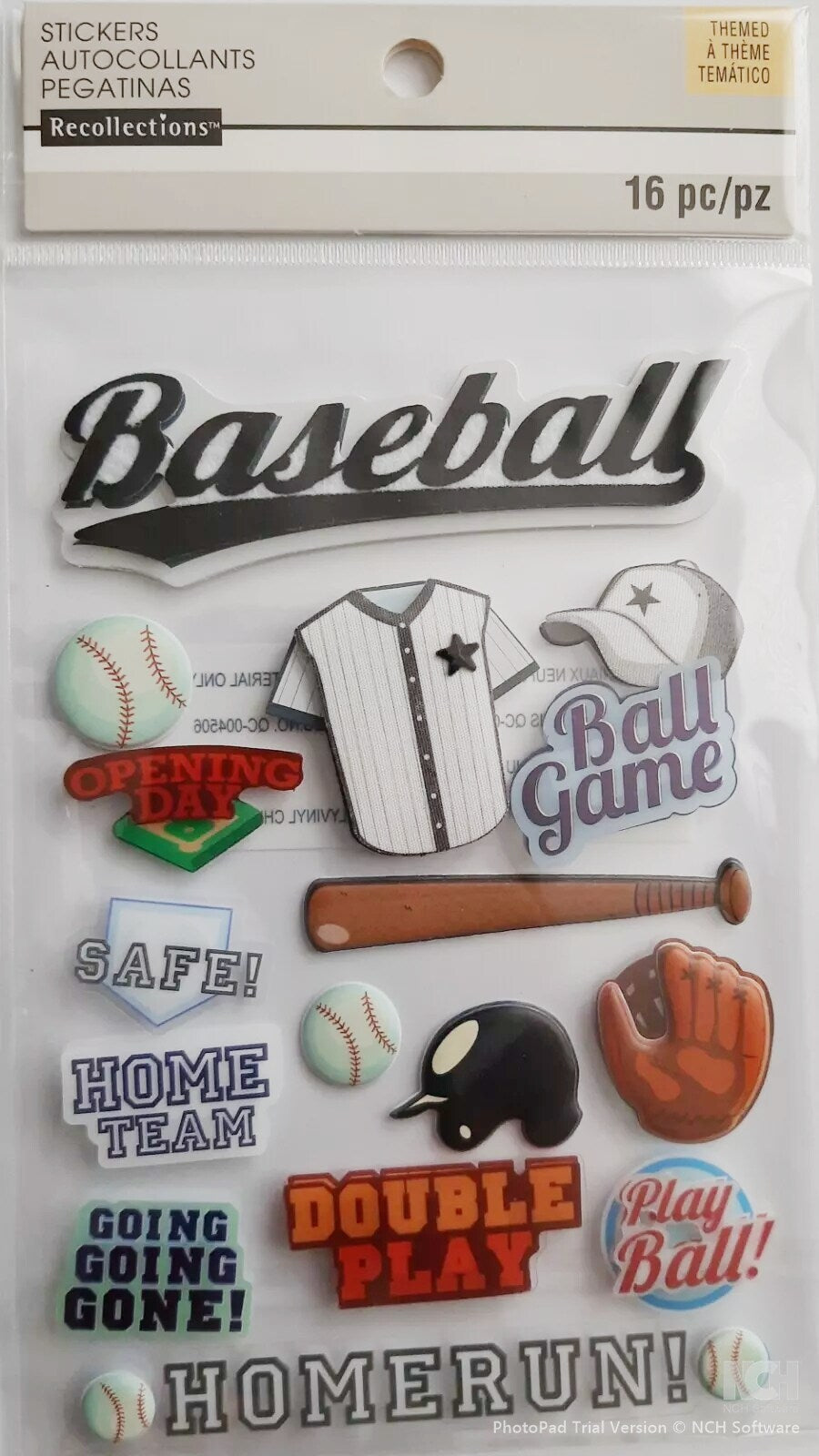 Recollections Baseball Dimensional Stickers - SCRAPBOOKFARE
