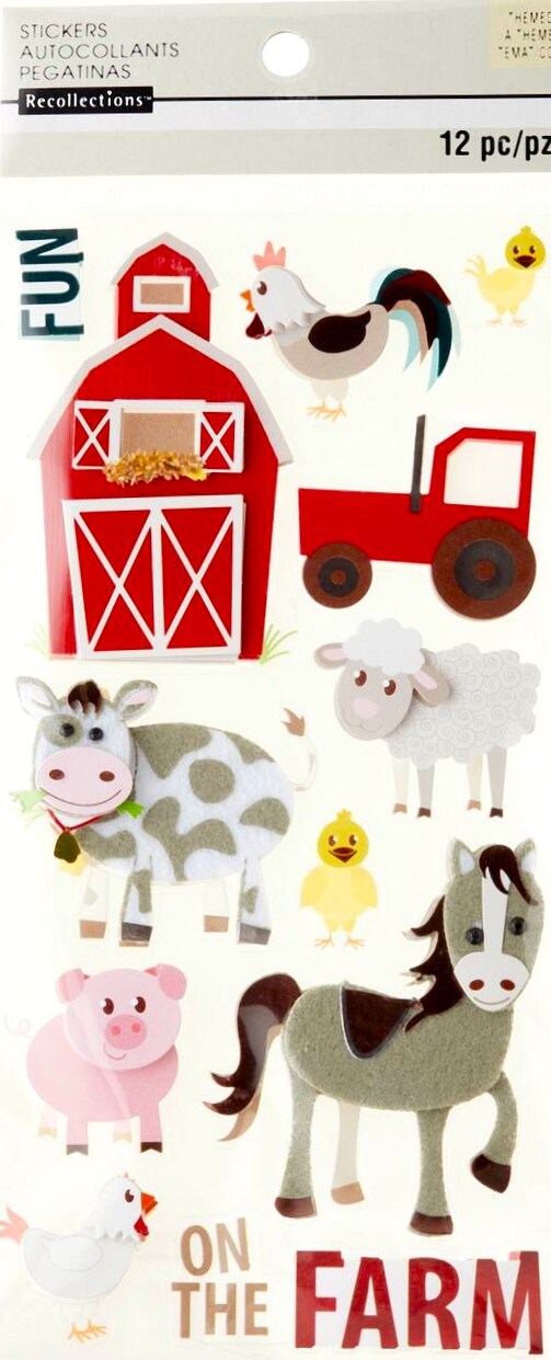 Recollections Fun On The Farm Dimensional Stickers - SCRAPBOOKFARE