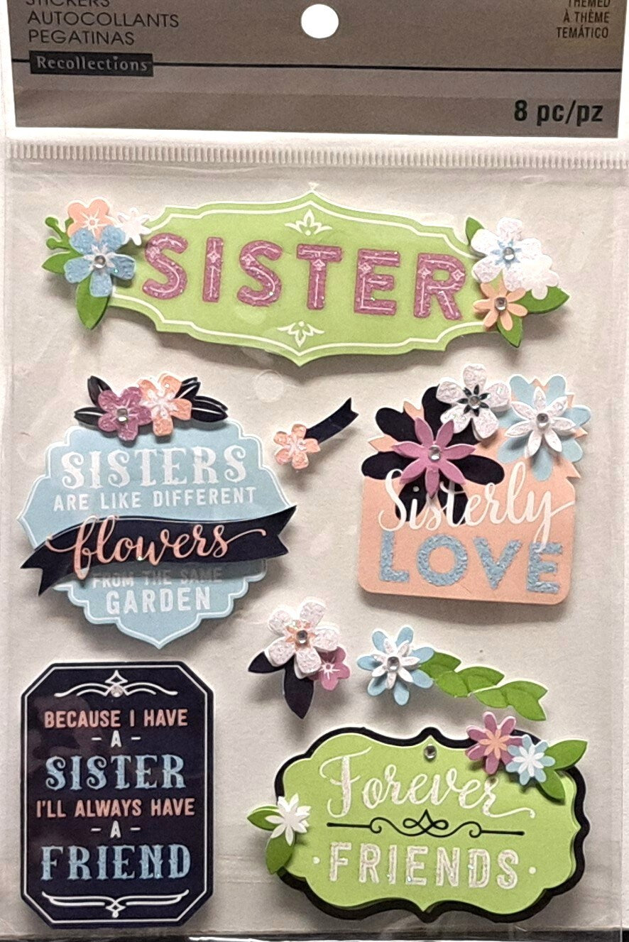 Recollections Sisters Dimensional Stickers - SCRAPBOOKFARE