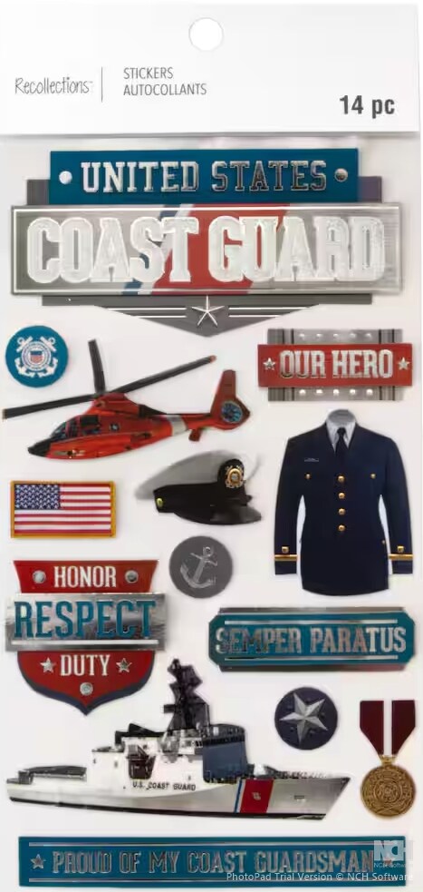 Recollections Coast Guard Dimensional Stickers - SCRAPBOOKFARE