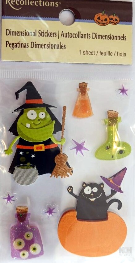 Recollections Vintage Halloween Witch Dimensional Stickers