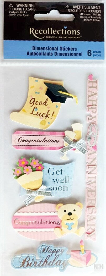 Recollections Vintage Sentiments Dimensional Stickers - SCRAPBOOKFARE