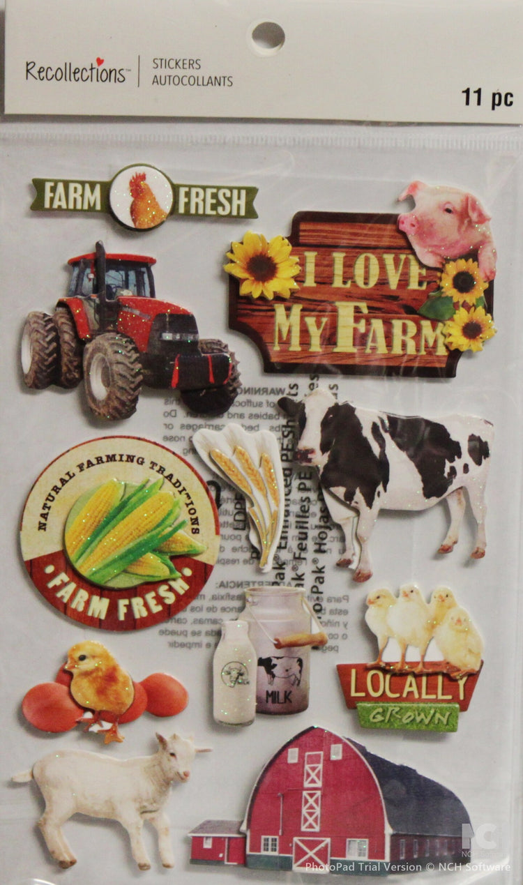 Recollections I Love My Farm Dimensional Stickers - SCRAPBOOKFARE