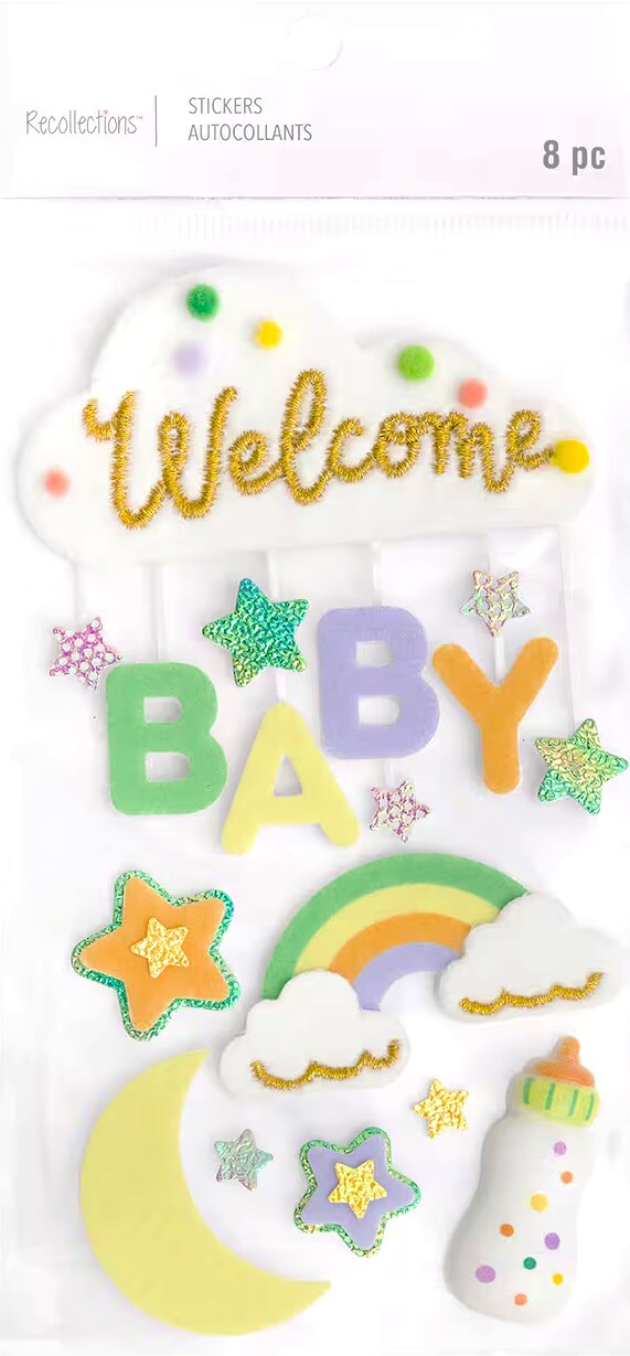 Recollections Welcome Baby Dimensional Stickers - SCRAPBOOKFARE
