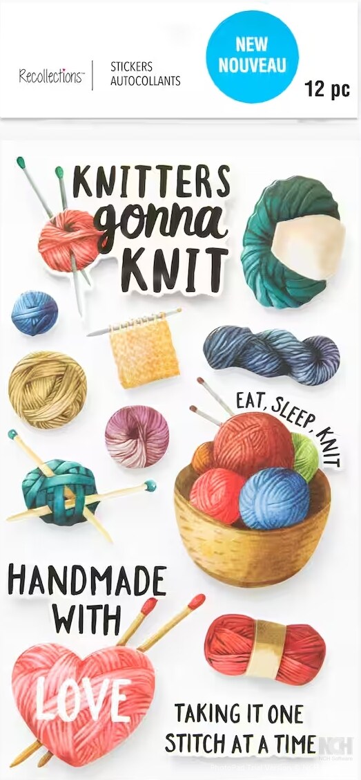 Recollections Knitting Dimensional Stickers - SCRAPBOOKFARE
