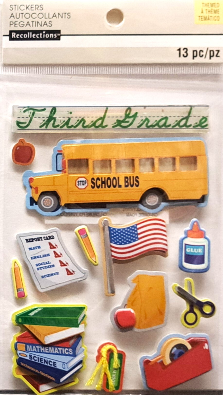 Recollections Third Grade Dimensional Stickers - SCRAPBOOKFARE