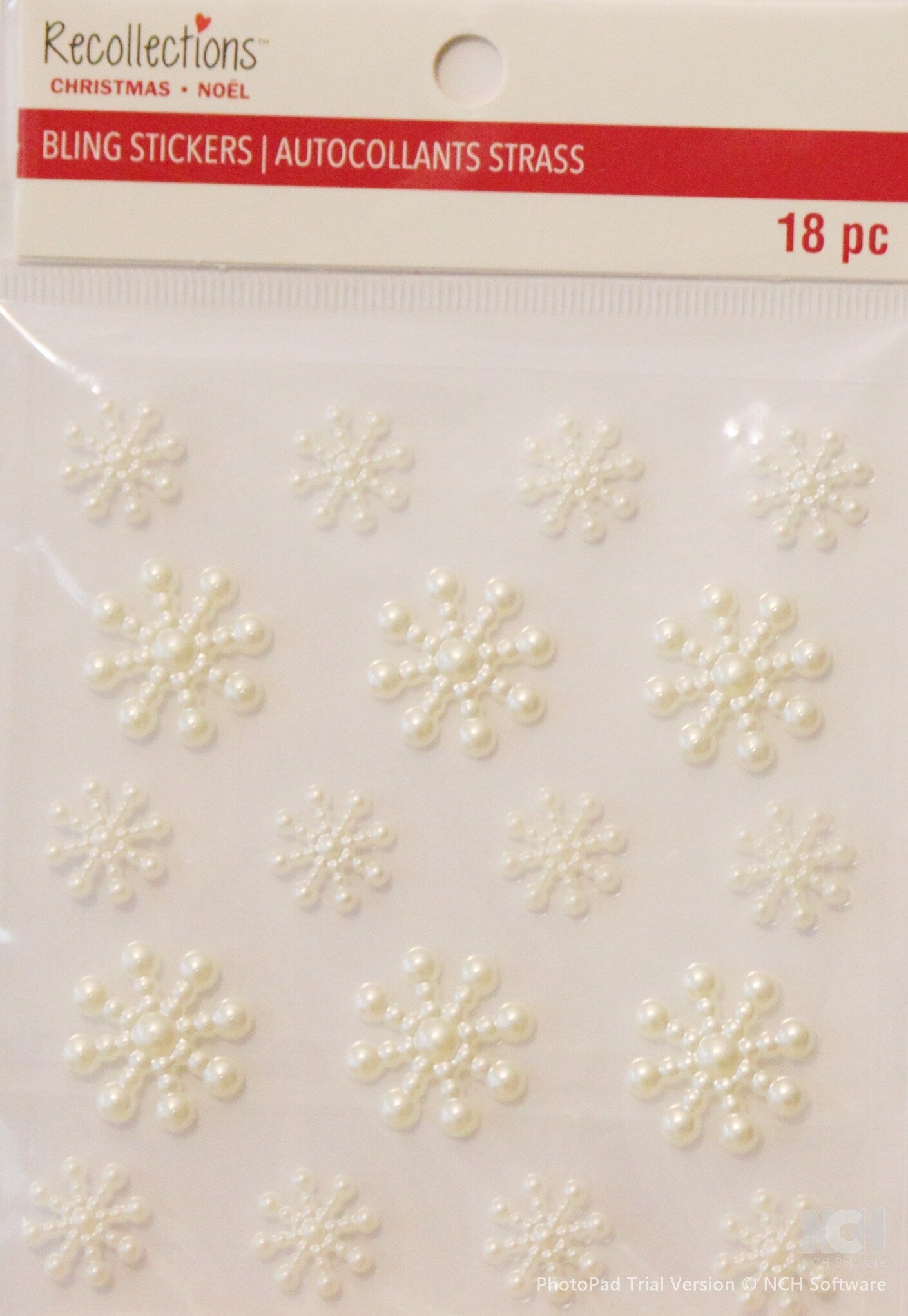 Recollections White Pearl Bling Snowflakes Dimensional Stickers - SCRAPBOOKFARE