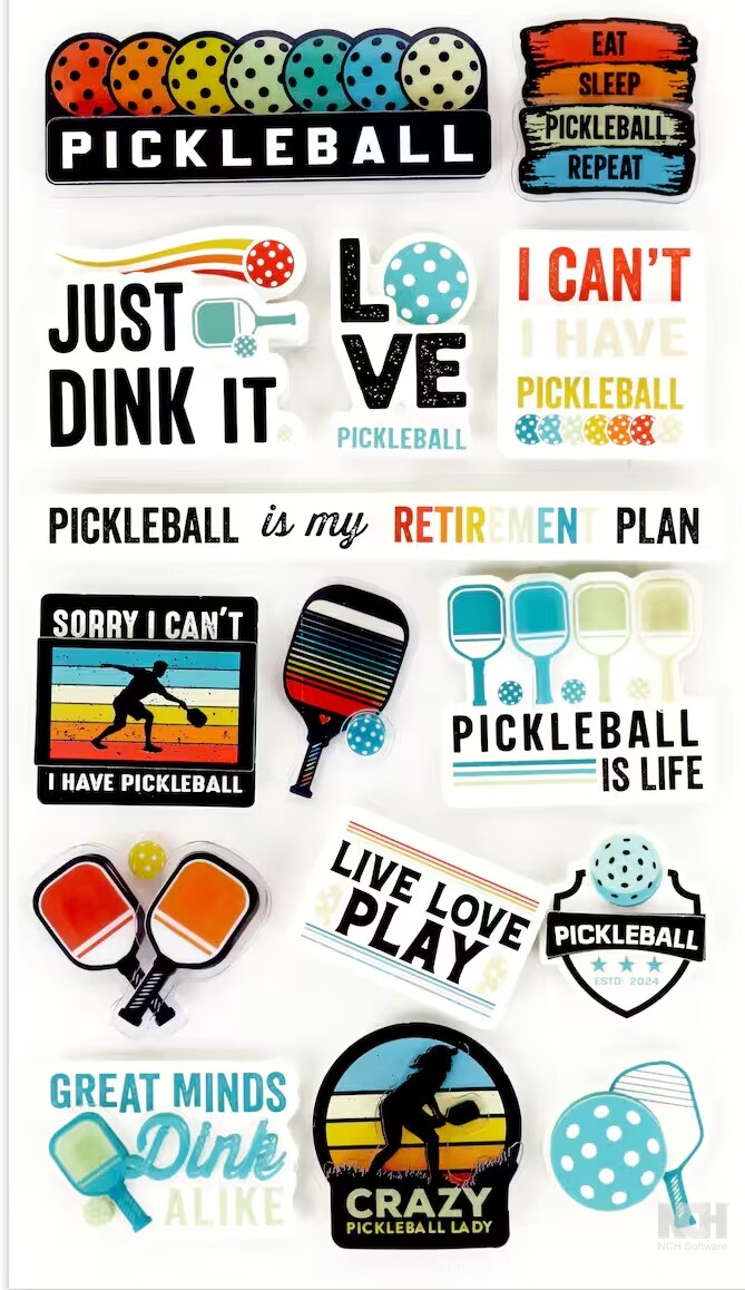 Recollections Pickleball Dimensional Stickers - SCRAPBOOKFARE