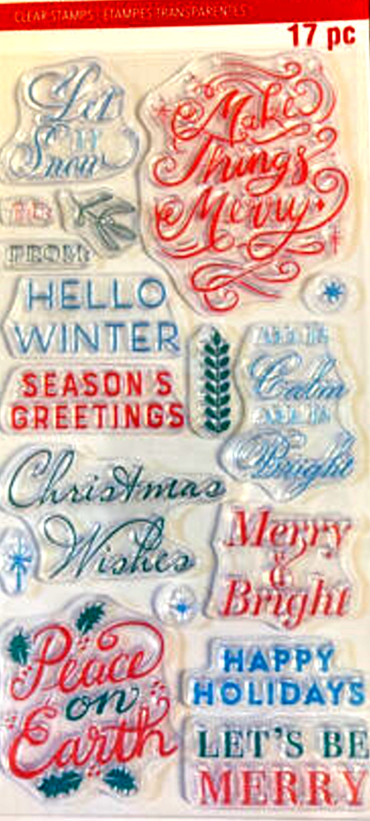 Recollections Christmas Phrases Clear Stamps Set - SCRAPBOOKFARE