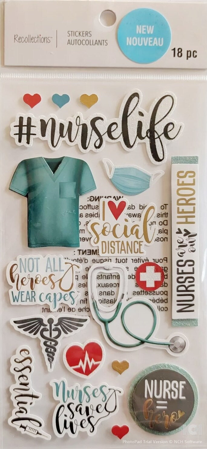 Recollections Nurse Dimensional Stickers - SCRAPBOOKFARE
