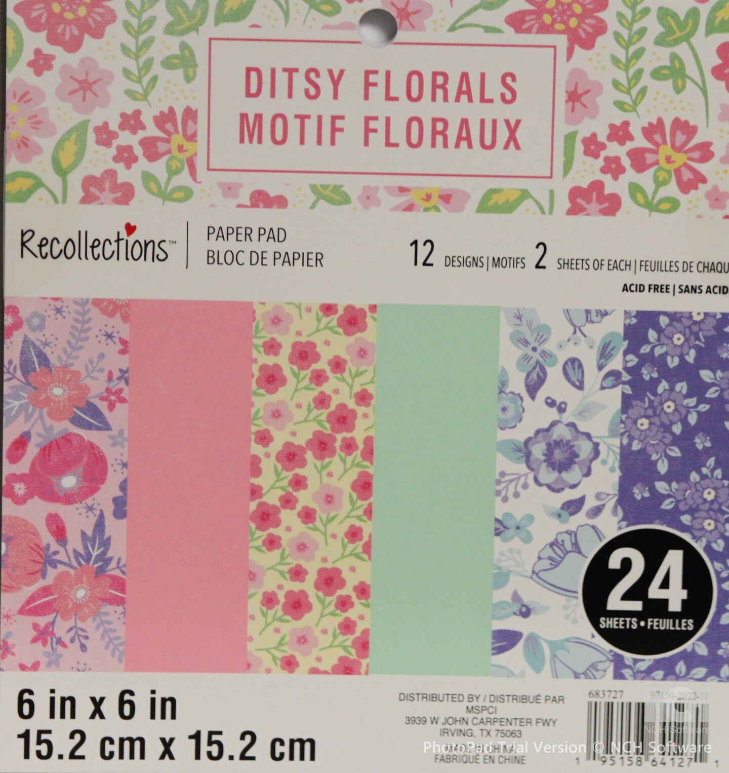 Recollections Ditsy Florals 6 x 6 Paper Pad - SCRAPBOOKFARE