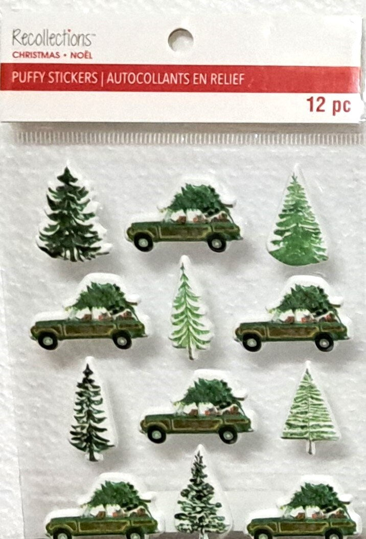 Recollections Christmas Trees Dimensional Puffy Stickers