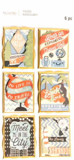 Recollections Travel Frames Dimensional Stickers - SCRAPBOOKFARE