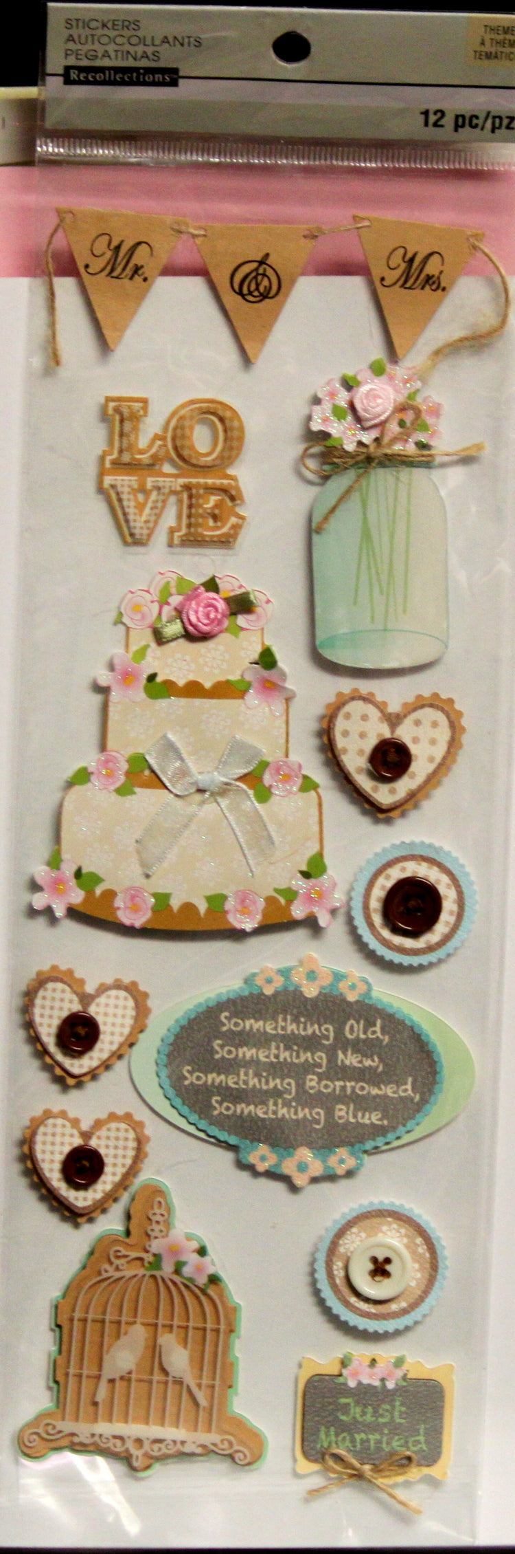 Recollections Wedding Icons Dimensonal Stickers - SCRAPBOOKFARE
