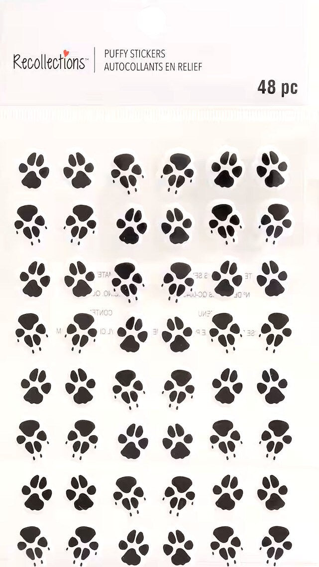 Recollections Paw Prints Puffy Stickers - SCRAPBOOKFARE