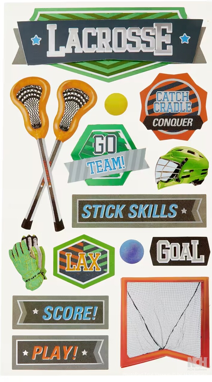 Recollections Lacrosse Dimensional Stickers - SCRAPBOOKFARE