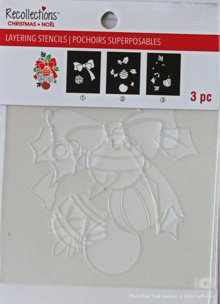 Recollections Christmas Ornaments Layering Stencils - 3 PC - SCRAPBOOKFARE