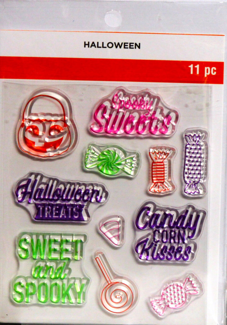 Recollections 11pc Halloween Clear Stamps
