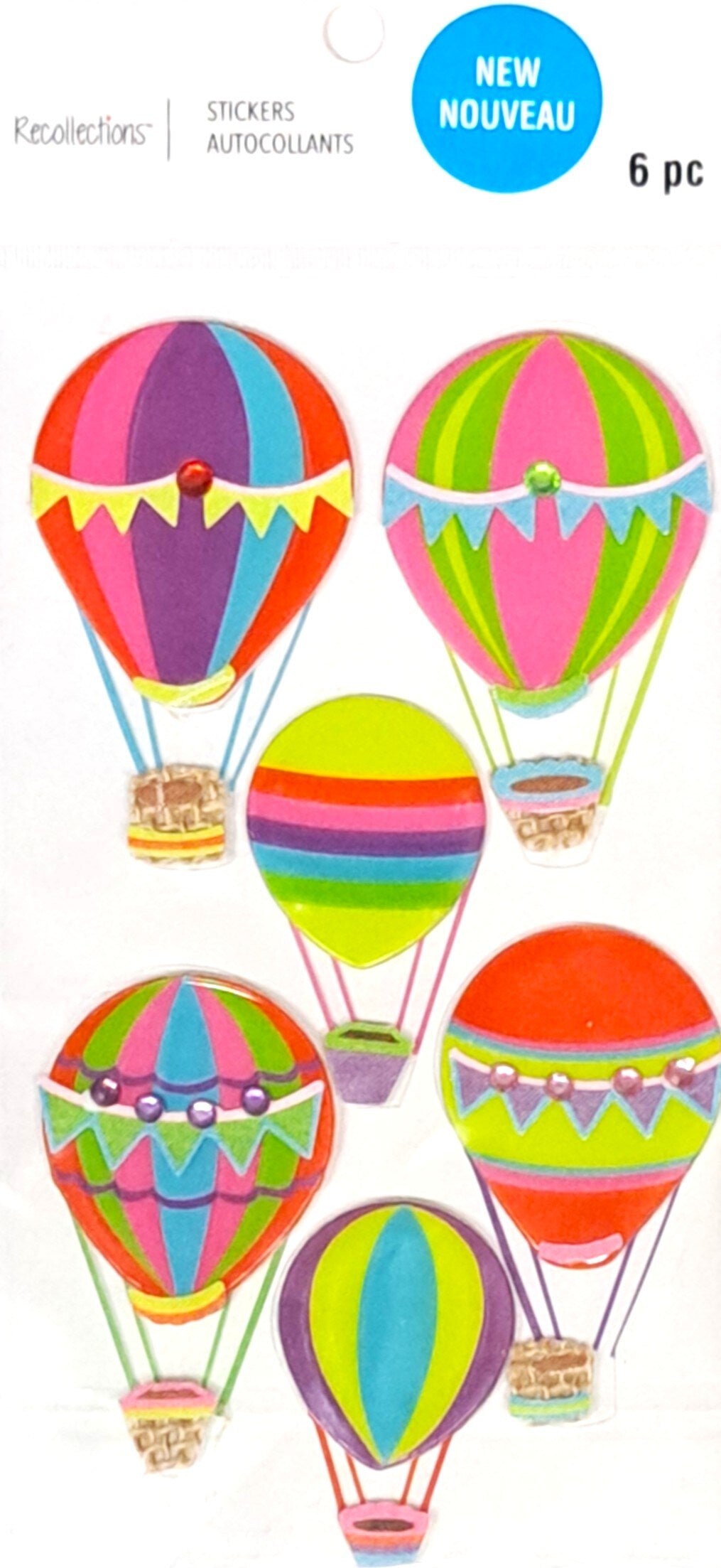 Recollections Hot Air Balloons Dimensional Stickers - SCRAPBOOKFARE