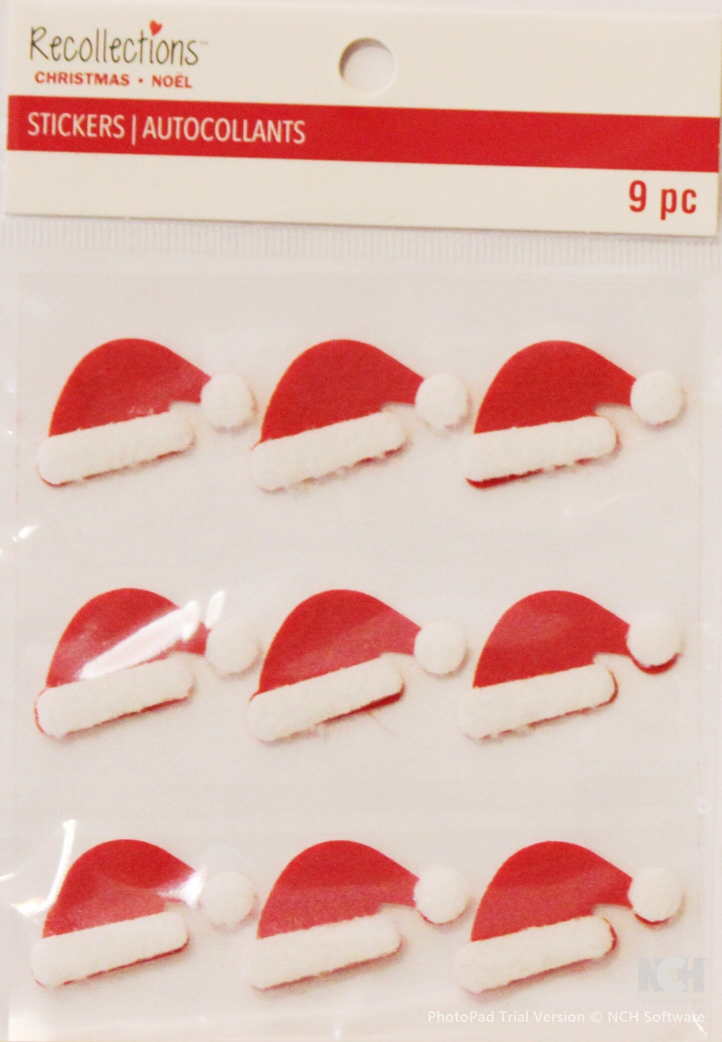 Recollections Santa Hats Dimensional Stickers - SCRAPBOOKFARE