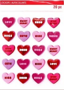 Recollections Valentines Day Metallic Hearts Puffy Stickers - SCRAPBOOKFARE
