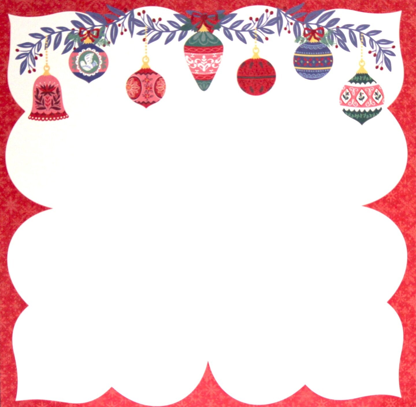Recollections Peace On Earth Ornament Frame 12 x 12 Light Cardstock Paper