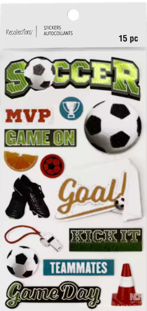 Recollections Soccer Dimensional Stickers