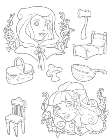 Fun Stampers Journey Goldie & Red Rubber Stamps