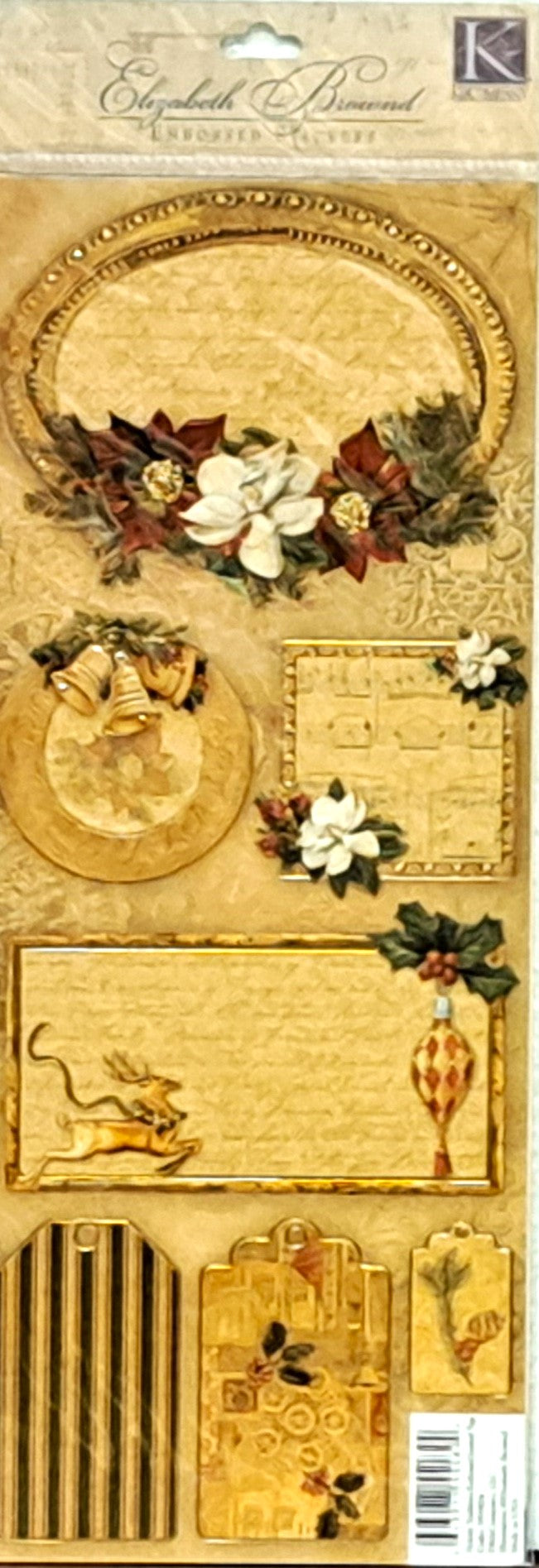 K & Company Holiday Traditions Embossed Journal Tag Stickers