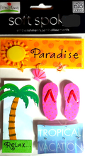 Me & My Big Ideas Soft Spoken Ellen Krans-Tropical Vacation Dimensional Stickers