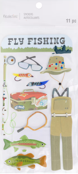 Recollections 11pc Fly Fishing Dimensional Stickers