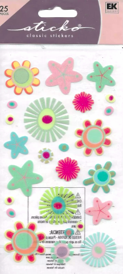 Sticko Flower Beauty Glitter Flat Stickers