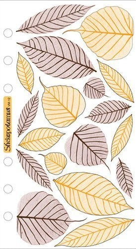 Sticko Vellum Brown Orange Leaves Flat Stickers