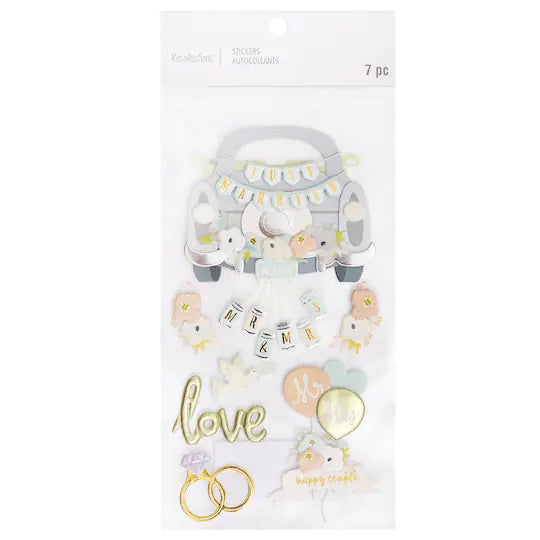 Recollections Just Married Dimensional Stickers