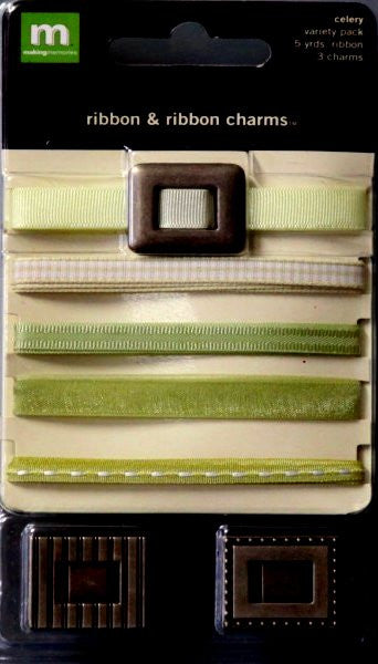 Making Memories Celery Ribbon & Ribbon Charms - SCRAPBOOKFARE