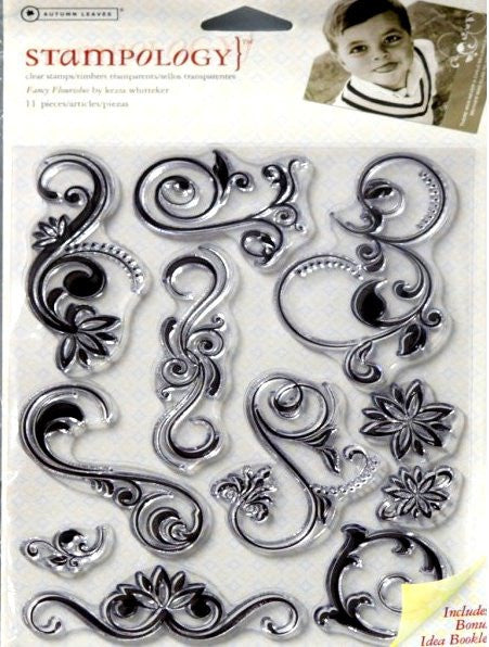 Autumn Leaves Stampology Clear Fancy Flourishes Stamps - SCRAPBOOKFARE