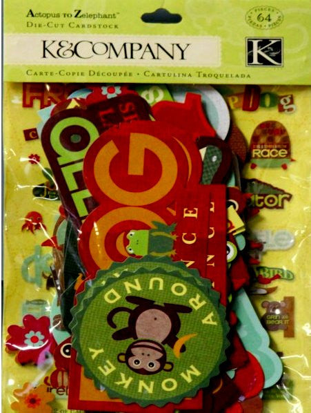 K & Company Actopus to Zelephant Die-cut Cardstock Embellishments - SCRAPBOOKFARE