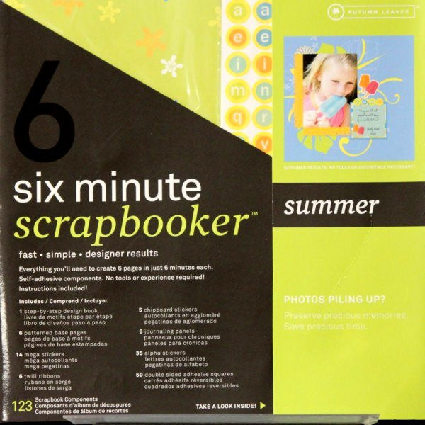 Autumn Leaves 12 x 12 Six Minute Scrapbooker Summer Pages Kit - SCRAPBOOKFARE